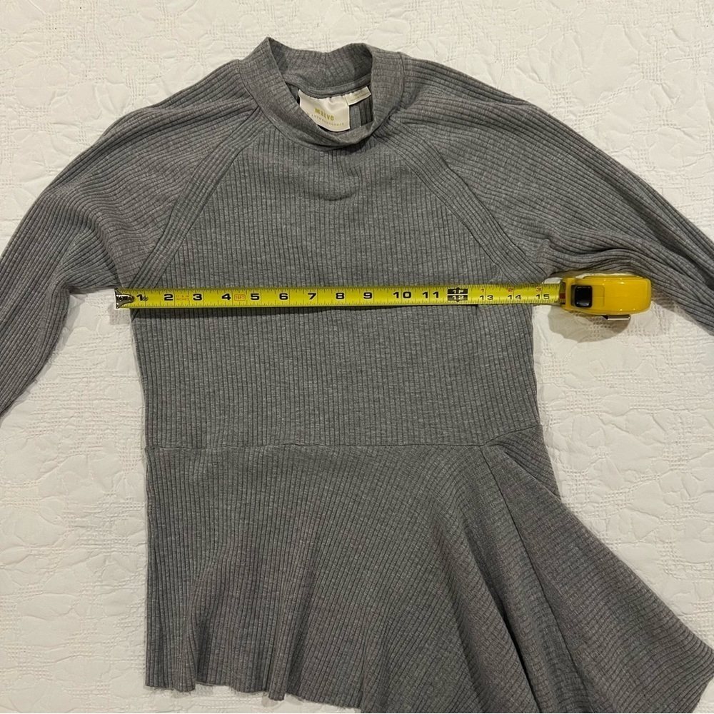 Anthropologie Maeve Corinne Gray Asymmetrical Long Sleeve Small Petite - Picture 5 of 10